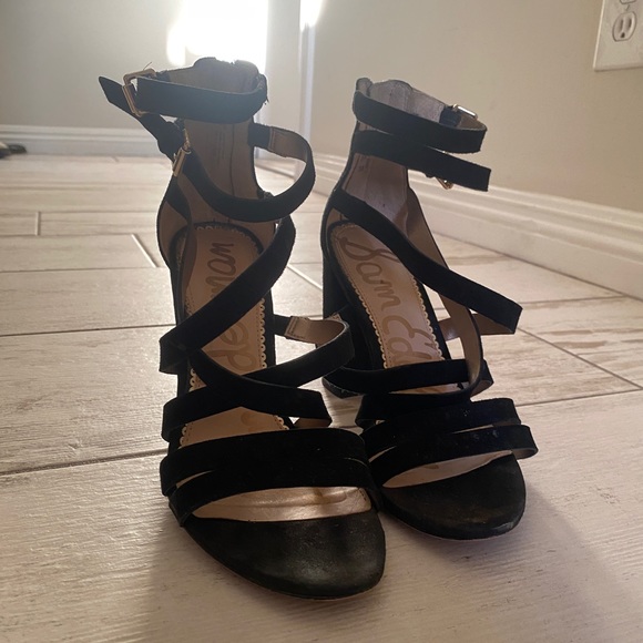 Black suede Sam Edelman heels - Picture 5 of 8